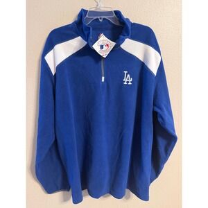 Majestic‎ LA Dodgers Fleece Pullover Mens XL Blue New Quarter Zip MLB Jacket